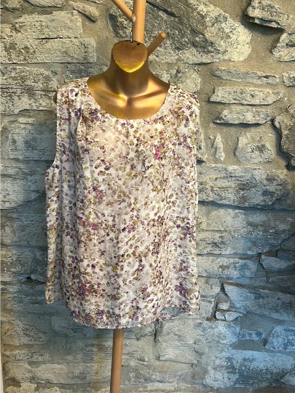 Floral Chiffon Blouse in Cream and Purple